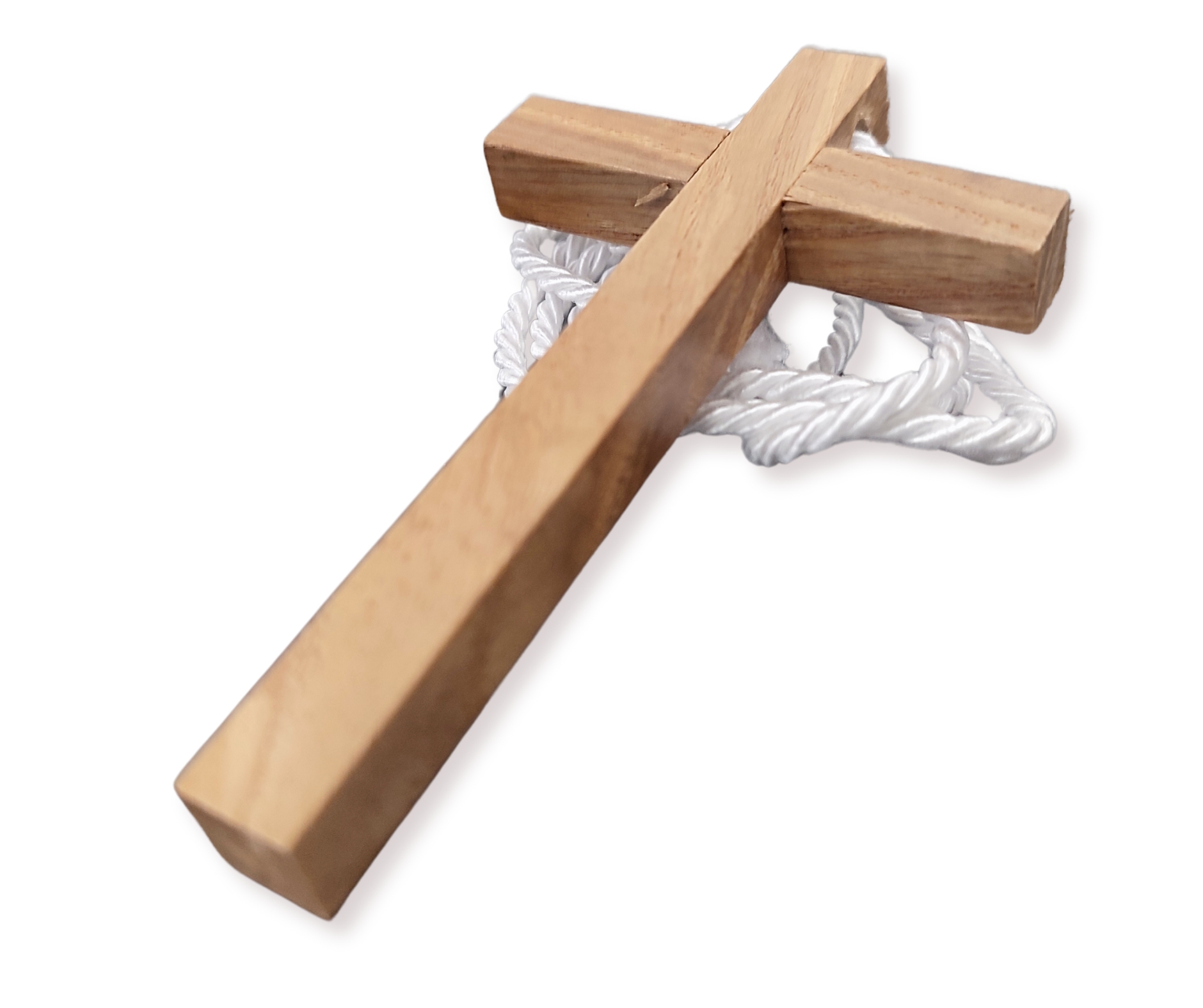 Monozoz Croce In Legno Di Pino Da Mano - Piccola Croce Da Preghiera Portatile 6x3.4 Cm - Regalo Di Cresima, Battesimo, Comunione