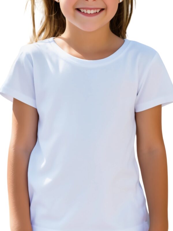 T-Shirt bimba in cotone bianca per saio monacale